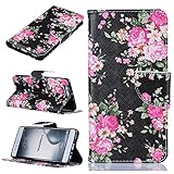 Huawei P9 ケース UNEXTATI 手帳型 軽量 全面保護カバー 横置きスタンド機能付き 耐衝撃 マグネット式 財布ケース 高品質 PUレザー Huawei P9 ケース (P1 ブラック)