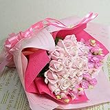 [エルフルール] 生花 大輪ピンクバラ&スイートピー 花束 約40cm フラワーギフト 贈り物 プレゼント 誕生日 クリスマス