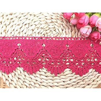 Amazon 幅 5cm 弾力なし 花モチーフ付刺繍入りレース アクセサリー