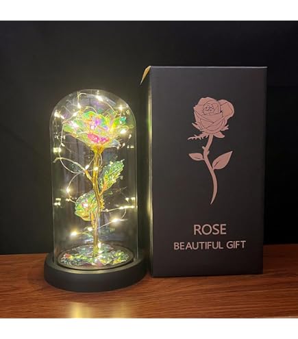 Amazon｜VIVIBELL 造花 バラ 金メッキローズLEDライト付き 電池式 枯れ