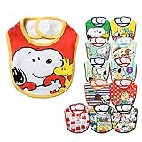 (なかよしGR/ワンサイズ)ベビー スタイ よだれかけ 男の子 女の子 SNOOPY スヌーピー 綿100％ キャラプリント マジックテープ 男児 女児 ベビー