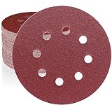 HWXINIE ディスクペーパー 125mm #180番 ランダムサンダー ペーパー 8穴 丸型 サンディングディスク マジック式,電動サンダー用サンドペーパー（50枚入）