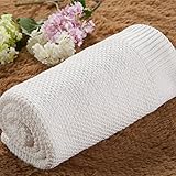 夢_ホームベビーピュアカラーニットブランケット – 100 %コットン子供スリープCovers Machine Washableファミリギフト33 x 41インチピンク 33x41inch ホワイト