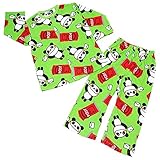 PANDA MANIA スムス フェイス×ポスト総柄前開き 長袖パジャマ パンダマニア グリーン◇95cm