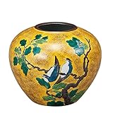 九谷焼 6号花瓶 吉田屋柏に鳥