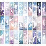 moin moin しおり ブックマーク ブックマーカー いるか 鯨 くじら シャチ 幻想的 月 星 水彩 美麗 メッセージカードとしても 30枚セット