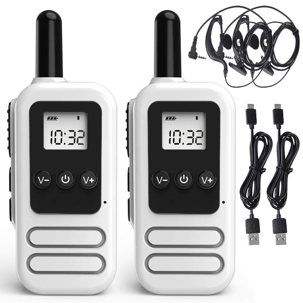トランシーバー 特定小電力 無線機 免許不要 長距離 充電式 簡単操作 1500mAH リチウムイオンバッテリー 携帯型 小型軽量 総務省技術基準適合商品 イヤホンマイク付属 2台セット - 1