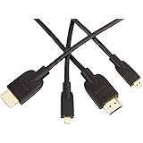 AmazonBasics High-Speed Micro-HDMI to HDMI Cable - 3 Feet (2-Pack) (Latest Standard)