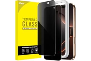 JETech Privacy Screen Protector for iPhone 16 Pro Max 6.9-Inch, Anti-Spy Tempered Glass Film with Easy Installation Tool, 2-Pack