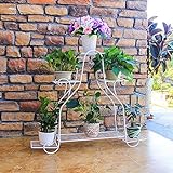 ヨーロッパスタイルの鍛鉄花多段フラワーシェルフ多目的6シェルフフラワーシェルフ ( Color : White )