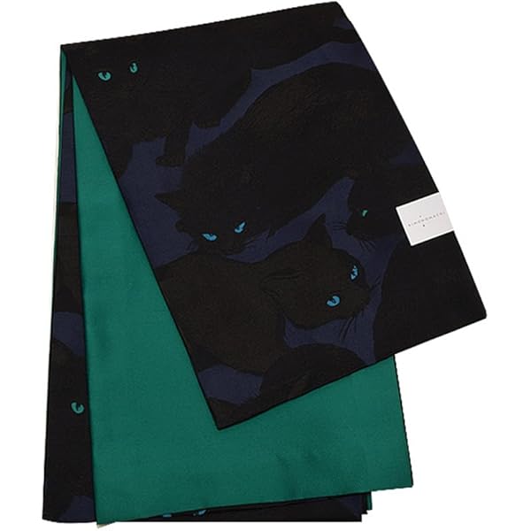 黒猫デザインの訪問着新品 黒猫 着物 宝石のように惹きつける視線を送る猫”袋帯 黒猫デザインの訪問着新品 黒猫 着物 宝石のように惹きつける