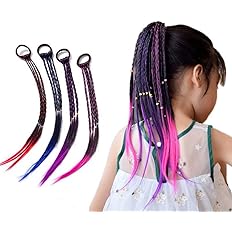 Amazon Co Jp Insomila 三つ編み 編み込み 4色セット メッシュ エクステ エクステンション ヘアエクステ カラフル ウィッグ キッズ 髪 髪の毛 付け髪 ダンス パープル レッド ネイビー ピンク 40cm ファッション
