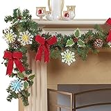 クリスマスガーランドwith Lighted Snowflakes & Bows