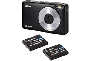 【Amazon.co.jp限定】 ケンコー(Kenko) コンパクトデジタルカメラ KC-AF11 BK ST バッテリー2個セット 500万画素 オートフォーカス機能 軽量101g ブラック 446522