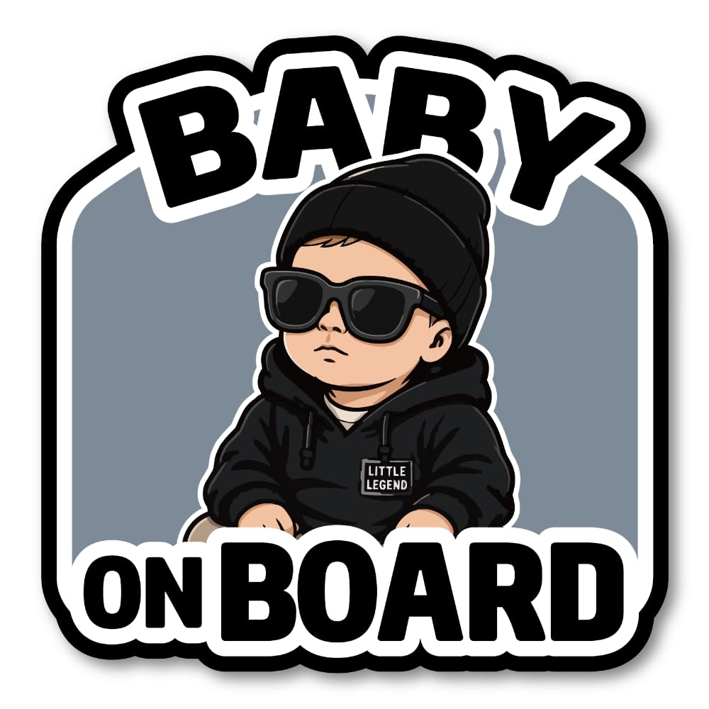 Radiant Sticker BABY ON BOARD マグネット おしゃれ ベビーインカー クールベビーデザイン 車用 カーマグネット 防水 120×122mm Urban Black