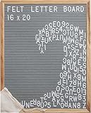 Gray Felt Letter Board 16x20 Inches. Changeable Letter Boards Include 290 White Plastic Letters w/ O