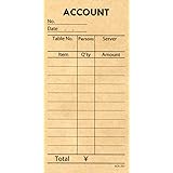 クラフト用紙の会計伝票・英語表記10冊（100枚/冊）
