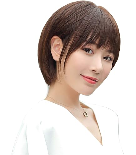 Amazon.co.jp: HIYE フルウィッグ 人毛100％ 前髪 女性 つむじ 分け目