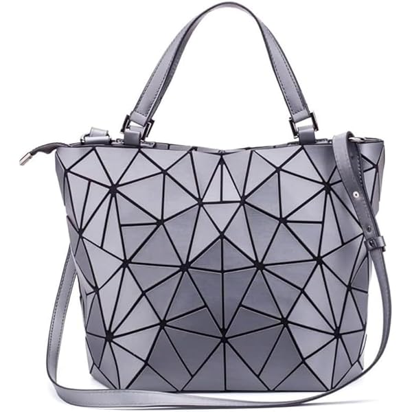 Amazon | 幾何学模様 夜光 ハンドバッグ ホログラフィック