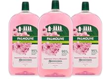 Palmolive Foaming Liquid Hand Wash Soap 3L (3 x 1L packs), Japanese Cherry Blossom Refill and Save, No Parabens Phthalates an
