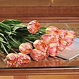 ノーブランド品　造花　3本　三本セット　鬱金香　チューリップ　観葉植物　人工観葉植物　インテリア　装飾　飾り付け　フラワー　飾り　雑貨　室内 装飾　ピンク色　Generic Artificial Si