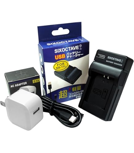 Amazon | SIXOCTAVE [2.1A ACアダプター付き] NB-4L NB-5L