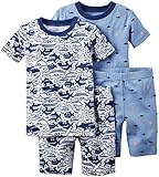 カーターズ Carter's パジャマ 半袖 ＆ 半ズボン 綿リブ100% 2組セット 4-Piece Snug Fit Cotton PJs 9M (67-72cm)