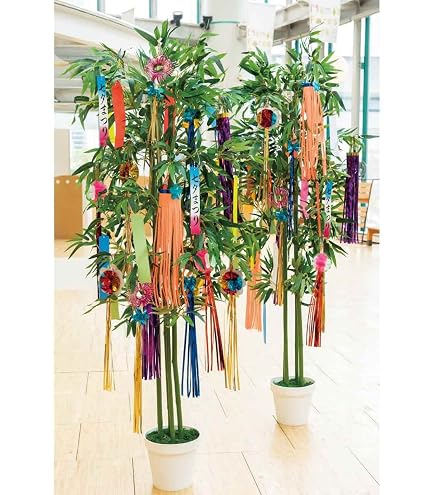 【2点セット】七夕 笹 270cm ＋ 専用スタンド付き 造花 バンブーツリー Amazon｜NEW 210cm DX七夕笹＆スタンドセット ※他商品と同梱不可 笹の