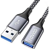 RAVIAD USB 延長ケーブル 2M USB3.0 5Gbps高速データ転送 タイプAオス - タイプAメス 延長コード グレー