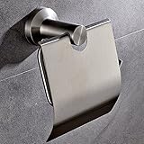 Rovateトイレットペーパーロールホルダーカバー付き、真鍮壁マウントToilet Tissue Dispenser in Single Postハンガーバスルーム洗面所、クローム用 118*65*4