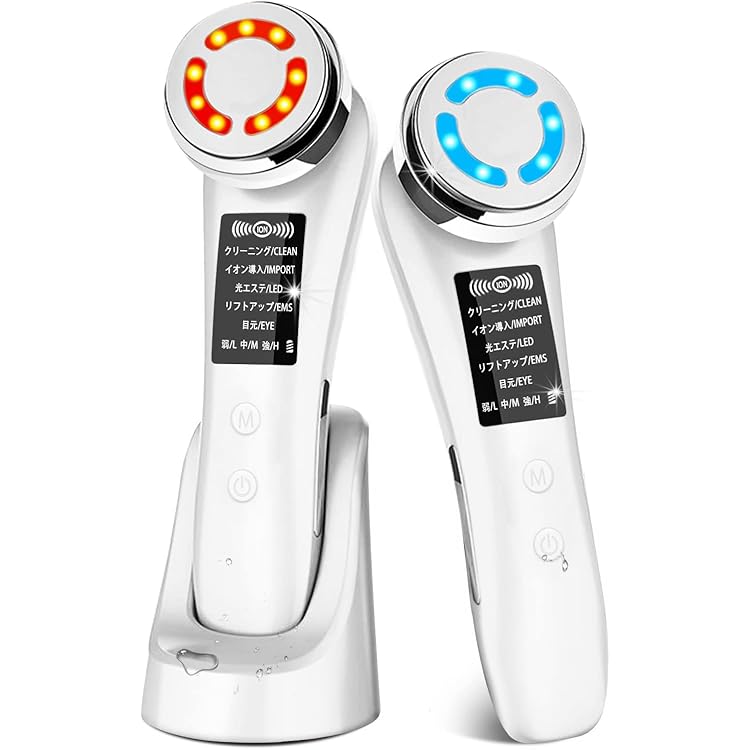 美顔器 EMS美容器 RF美顔器 EMS微電流 超音波振動 イオン導入/導出 iFusion 美顔器 ems ラジオ波 超音波美顔器 4色LED 光エステ 3段階