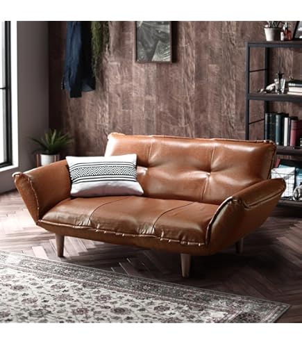 Amazon｜タンスのゲン ソファー 2人掛け レザー調 アンティーク