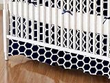SheetWorld - Crib Skirt (28 x 52) - Navy Honeycomb - Made In USA by sheetworld