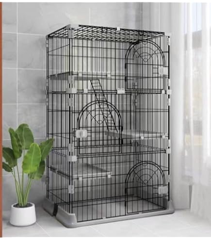 Amazon.co.jp: 猫ケージ キャットケージ 大型 3段 91L x 57W x 129H cm