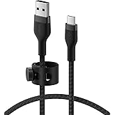 Belkin USB-A to USB-C 編組シリコンケーブル iPhone 15/iPad mini/iPad Pro/iPad Air/Galaxy/Androidスマートフォン・タブレット対応 超高耐久 USB-IF認定 1メートル ブラック