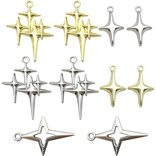 Amazon.co.jp: [AOUGO] 10 個絶妙な四芒星ペンダント DIY クラフト用品