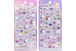 シール 可愛い 立体 ボンボンドロップシール ハローキティ手帳用 子供DIY用 日記帳用 貼り付け可能 手芸用品 スマホケース 手帳 diy 贈り物1シート入り (A)