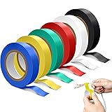VEAGIA絶縁テープ ビニールテープ 6色入【16mm*10m】電気絶縁カラーテープ 防水高粘度