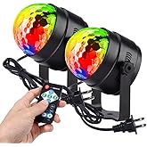 Litake LED Mirror Ball Disco Light for Home Use, 7 Colors, RGB Rotation, Remote Control, Voice Activated, Multi Color Changin