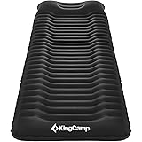 KingCamp エアーマット 枕一体化 横転防止 10cm厚さ 撥水加工 空気漏れ防止 TPU生地 折りたたみ インフレーターマット キャンプ マット シングル 210×65×10cm 携帯便利 キャンプマット コンパクト アウトドア お昼寝 車中