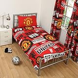 子Manchester United FCフットボールLover印刷Singleリバーシブルベッドセット 11657#ManchesterFC