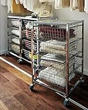 【バリエーションクローゼットハンガーシリーズ】スライドバスケットラック4段