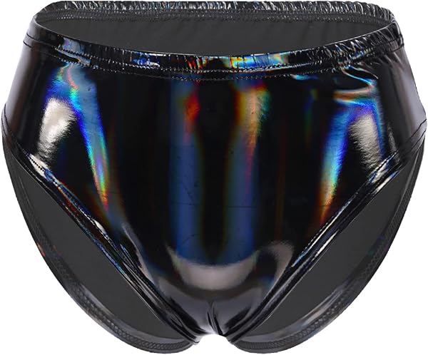 TiaoBug Women's Patent Leather Panties, Beginni Briefs, Shiny, Stretchy, Comfortable, Panties, Hot Shorts, Swimwear, Swimwear Inner, Nightglove Underwear, Low Rise - 1