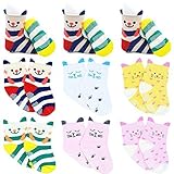 Ruwen 6 Pairs Non-Skid Kids Infant Baby Girl Toddler Socks Anti Slip Cotton Stretch Footsocks Sneake
