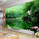 3 D リビングルームとベッドルームのテレビの背景壁紙竹の森の壁画 1698 年