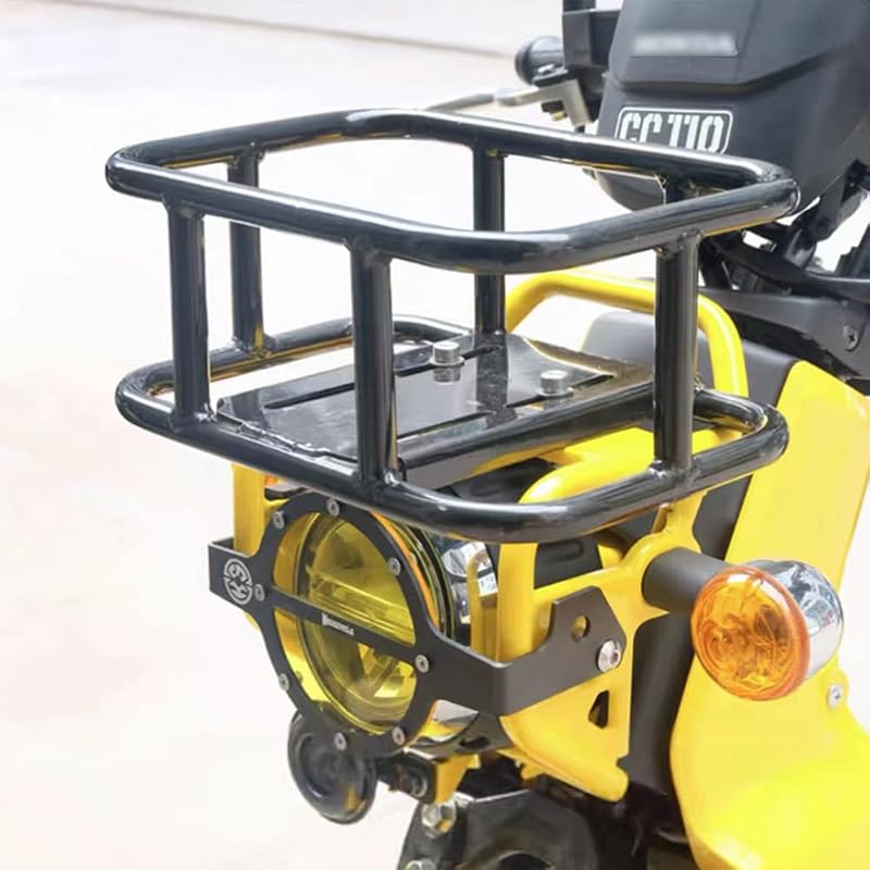 For ホンダ クロスカブ CC110 ヴィンテージ食料品バスケットフロント収納ラック湾曲したビームオートバイ修正されたアクセサリー
