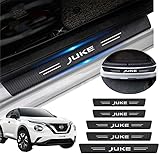 KINKA 日産用 ジューク用 サイドステップガード 新型 JUKE用 FY15系 YF15/F15/NF15 車用サイドステップ プロテクター 保護ステッカー スカッフプレート 1.2mm 車 ステッカー 傷隠し 傷汚れ防止 滑り止め 取り付け簡単 カーボンレザー 5点セット(夜光なし)