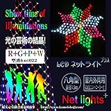 イルミネーション LED ネットライト 八角型 マルチカラー クリアコード 網状 八角形 防水仕様 直径1.5m 288球 網状 ライト LED ミルキーウェイ ネットライト / 防滴型 / 防水 /