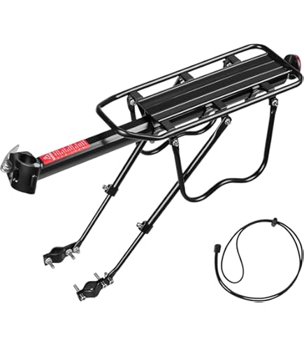 自転車用荷台 ブラック アルミ製 自転車荷台 リアキャリア 自転車 バイク アルミニウム合金素材