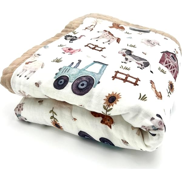 Malabar Baby Organic Cotton Muslin Snug Blanket - 4 Layer Oversized 47"x47" Dream Blanket (Sardinian Summer)